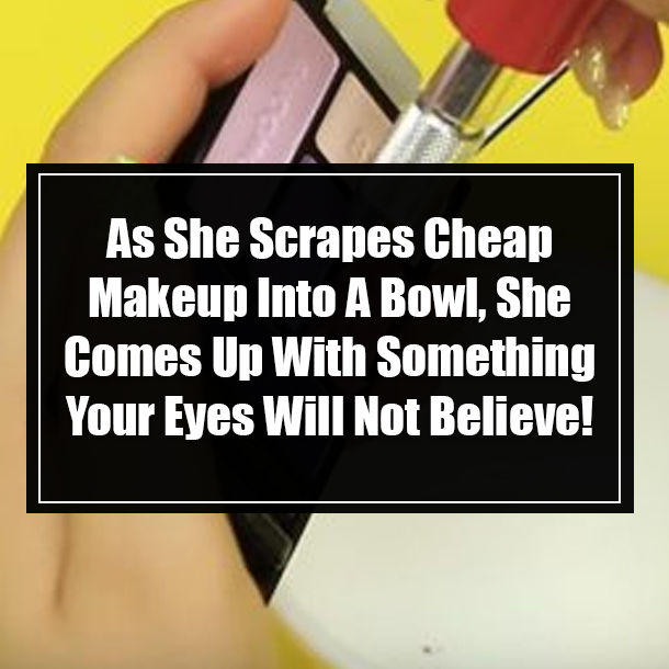 As She Scrapes Cheap Makeup Into A Bowl, She Comes Up With Something Your Eyes Will Not Believe!