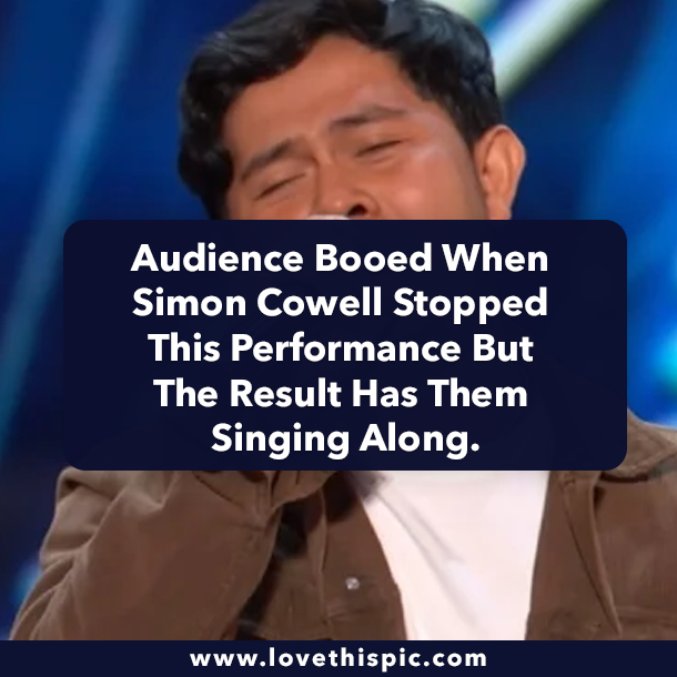 Audience Booed When Simon Cowell Stopped This Performance But The Result Has Them Singing Along.
