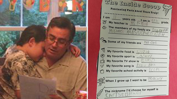 Autistic Son Tries To Answer Homework Question, But When Dad Takes A Second Look His Heart Breaks. - picture 2