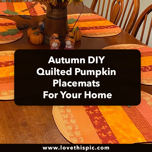 Autumn DIY Quilted Pumpkin Placemats For Your Home