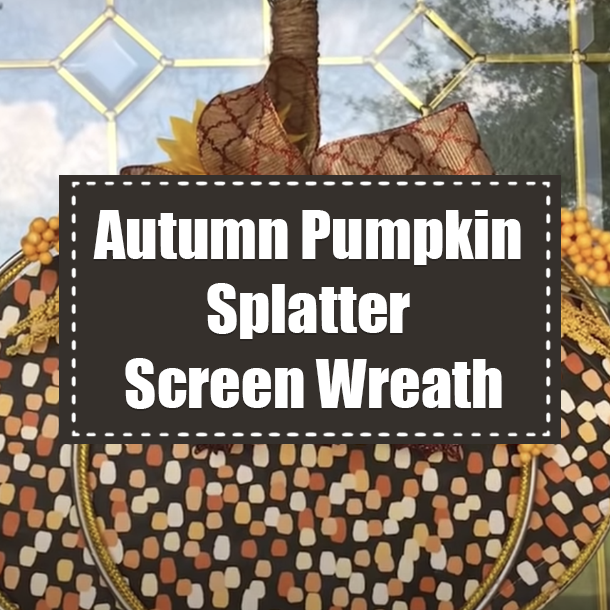 Autumn Pumpkin Splatter Screen Wreath