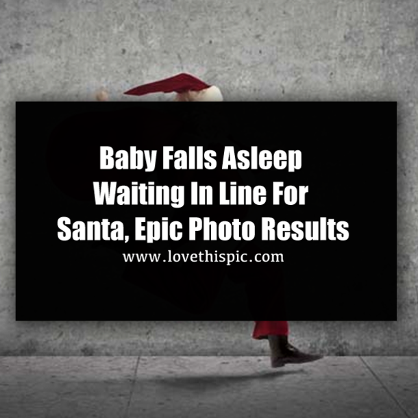 Baby Falls Asleep Waiting In Line For Santa, Epic Photo Results