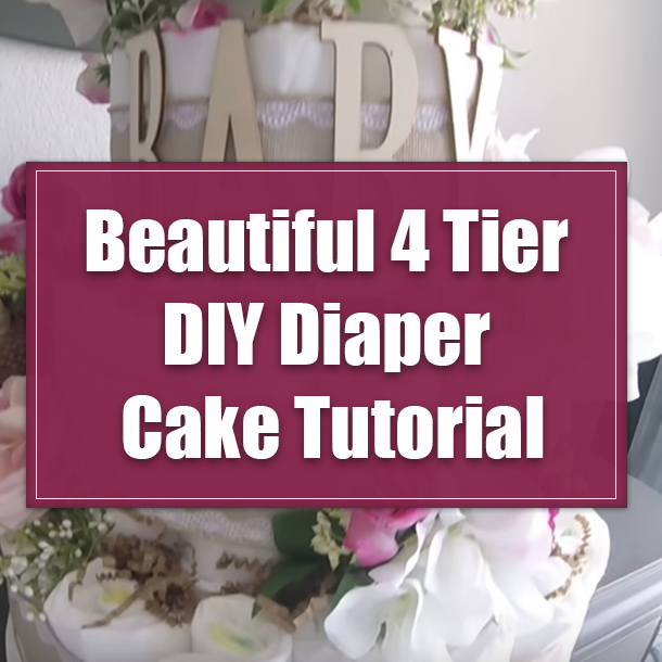 Beautiful 4 Tier DIY Diaper Cake Tutorial