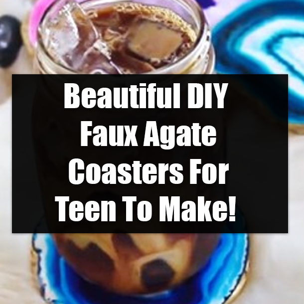 Beautiful DIY Faux Agate Coasters For Any Teen To Try