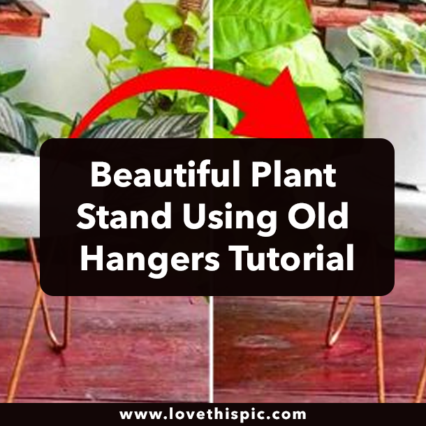 Beautiful Plant Stand Using Old Hangers Tutorial