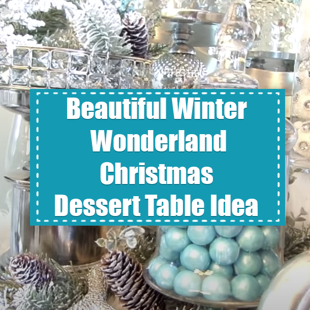 Beautiful Winter Wonderland Christmas Dessert Table Idea