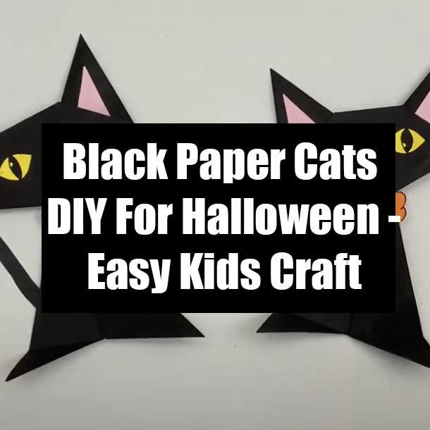 Black Paper Cats DIY For Halloween - Easy Kids Craft