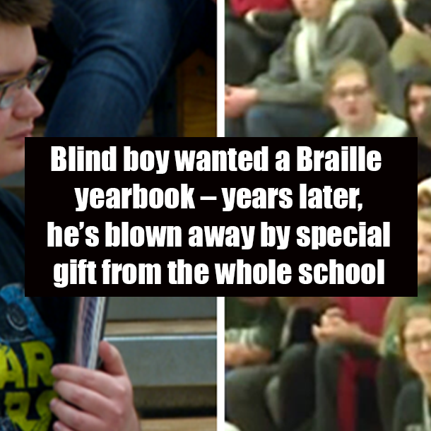 Blind boy wanted a Braille yearbook – years later, he’s blown away by special gift from the whole school