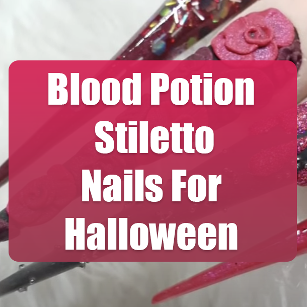 Blood Potion Stiletto Nails For Halloween