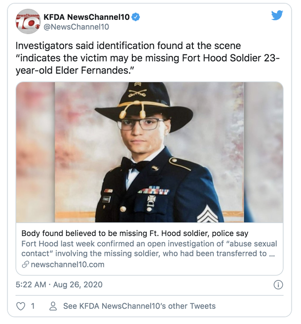 Body of man discovered is believed to be that of missing Fort Hood soldier – may he rest in peace - picture 2