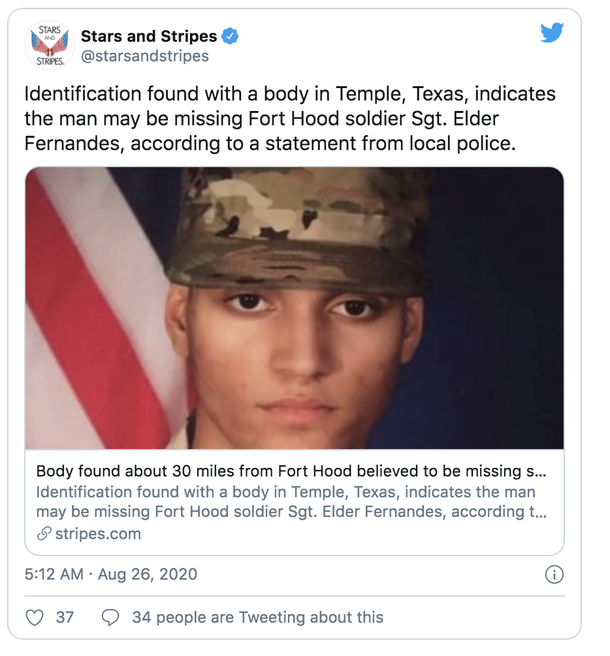 Body of man discovered is believed to be that of missing Fort Hood soldier – may he rest in peace - picture 3