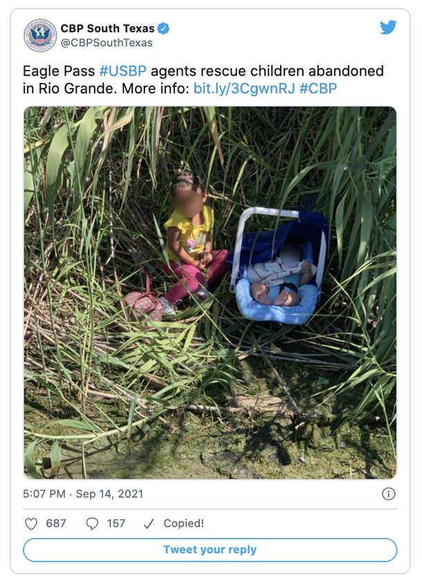 Border agents find an abandoned 3-month-old baby along with his 2-year-old sister - picture 2