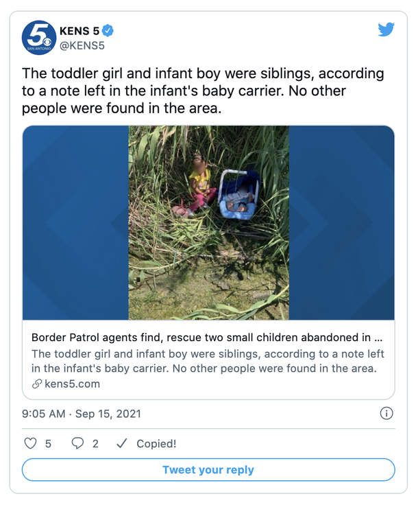 Border agents find an abandoned 3-month-old baby along with his 2-year-old sister - picture 3