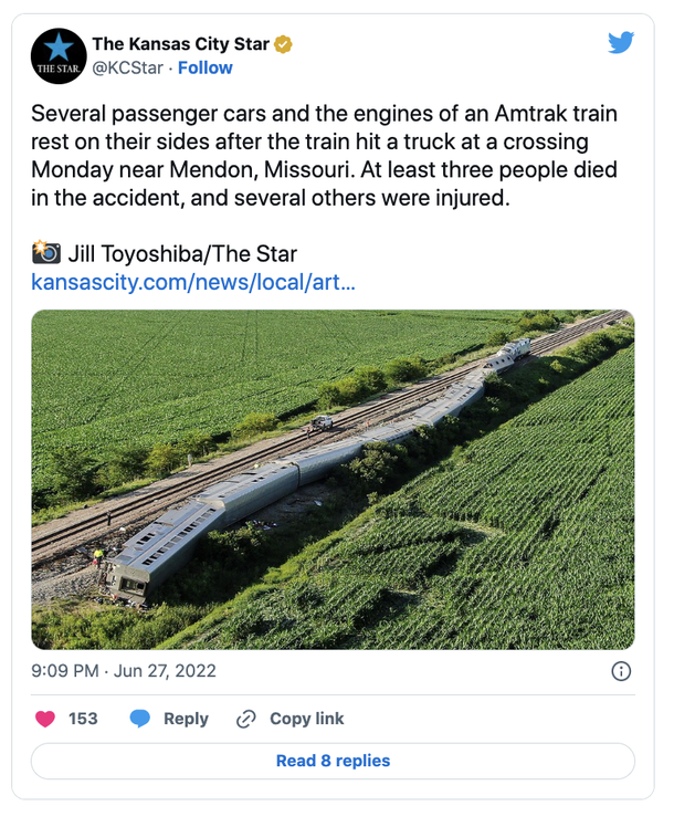 Boy Scout comforts dying truck driver after serious Amtrak derailment in Missouri - picture 3