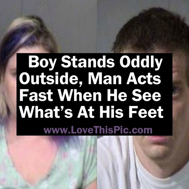 Boy Stands Oddly Outside, Man Acts Fast When He See What’s At His Feet