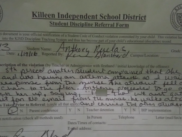 Boy Suspended After Saving Girl Dying In Class While Teacher Did Nothing - picture 4