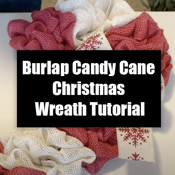 Burlap Candy Cane Christmas Wreath Tutorial