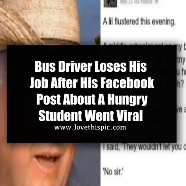 Bus Driver Loses His Job After His Facebook Post About A Hungry Student Went Viral