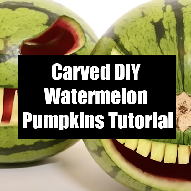 Carved DIY Watermelon Pumpkins Tutorial