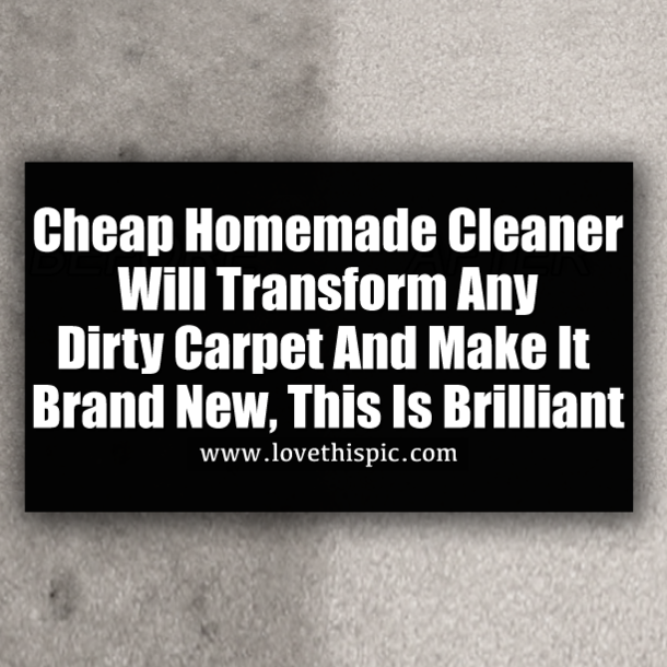 Cheap Homemade Cleaner Will Transform Any Dirty Carpet And Make It Brand New, This Is Brilliant