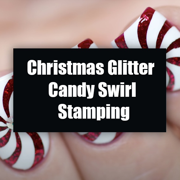 Christmas Glitter Candy Swirl Stamping