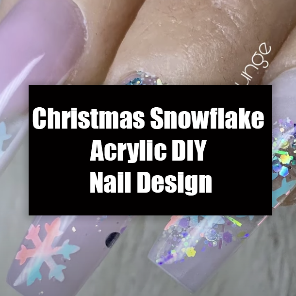 Christmas Snowflake Acrylic DIY Nail Design