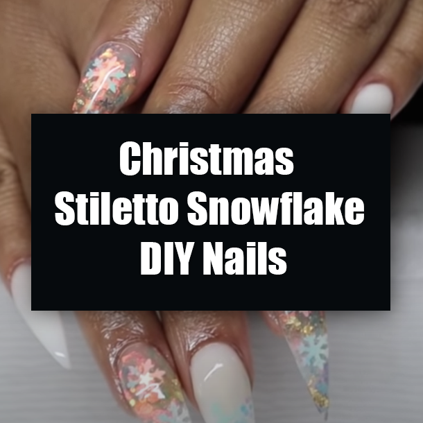 Christmas Stiletto Snowflake DIY Nails