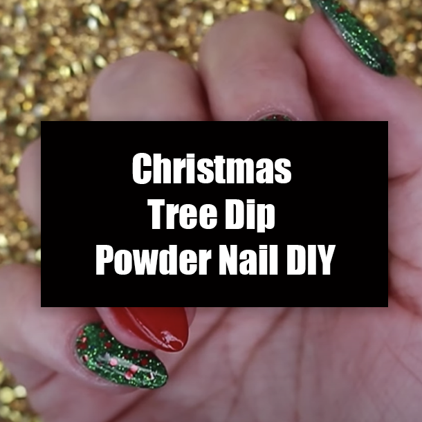 Christmas Tree Dip Powder Nail DIY