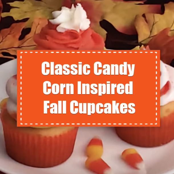 Classic Candy Corn Inspired Fall Cupcakes