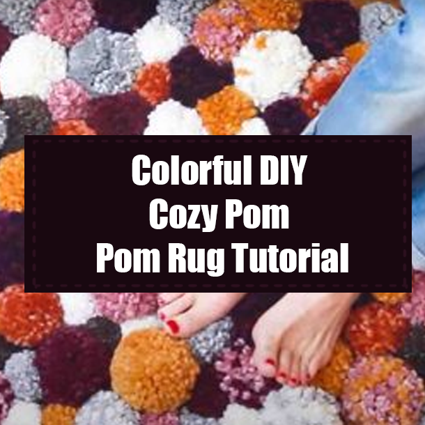 Colorful DIY Cozy Pom Pom Rug Tutorial