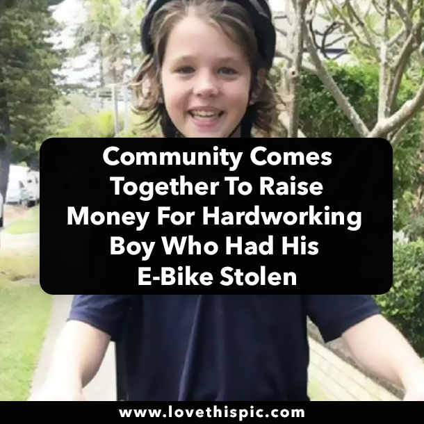 Community Comes Together To Raise Money For Hardworking Boy Who Had His E-Bike Stolen