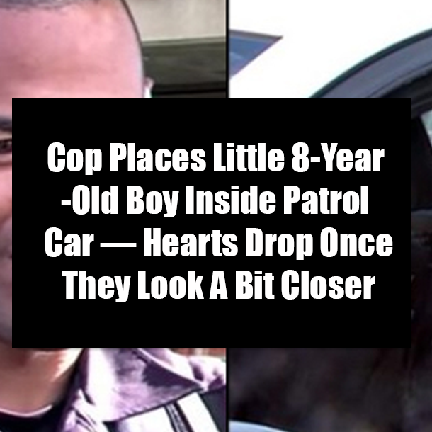 Cop Places Little 8-Year-Old Boy Inside Patrol Car — Hearts Drop Once They Look A Bit Closer
