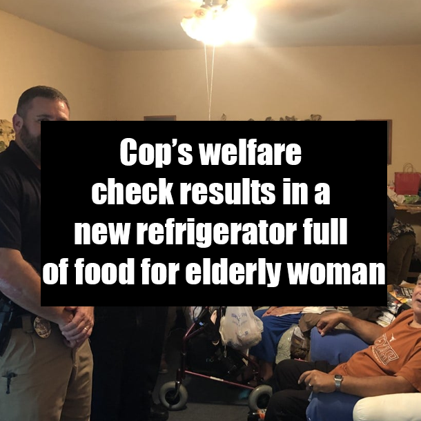 Cop’s welfare check results in a new refrigerator full of food for elderly woman