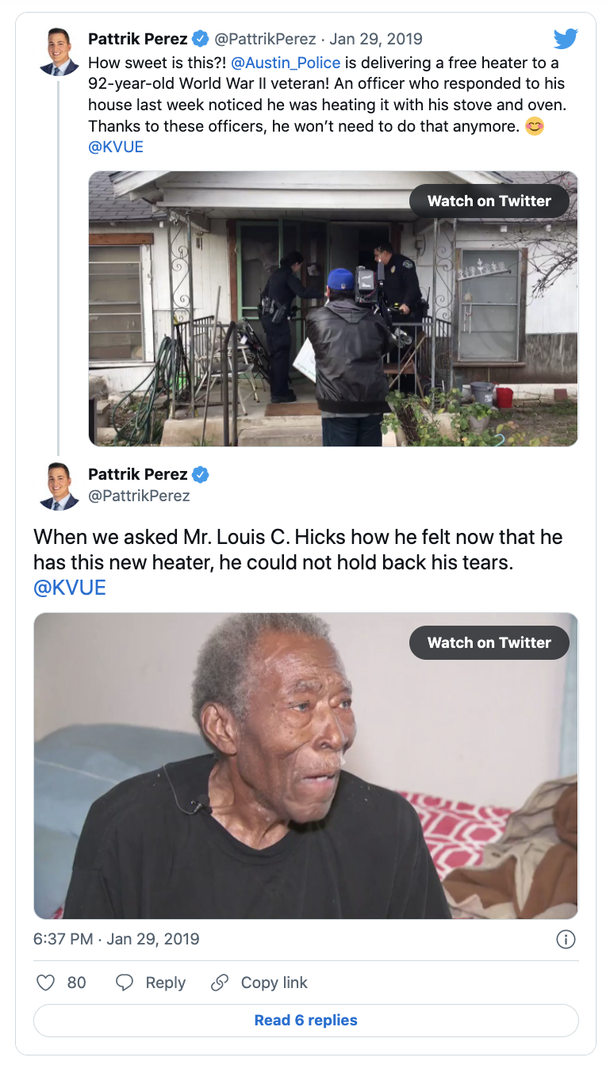Cops deliver heater to 92-year-old WWII veteran using gas-powered stove to heat his home - picture 3