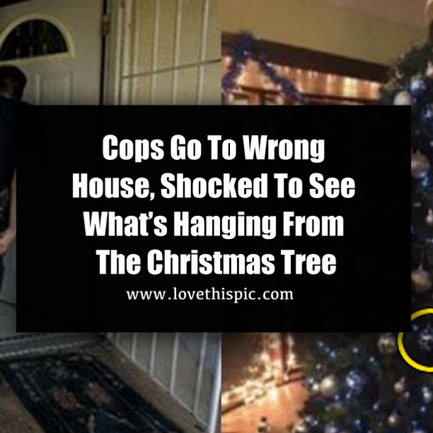 Cops Go To Wrong House, Shocked To See What’s Hanging From The Christmas Tree