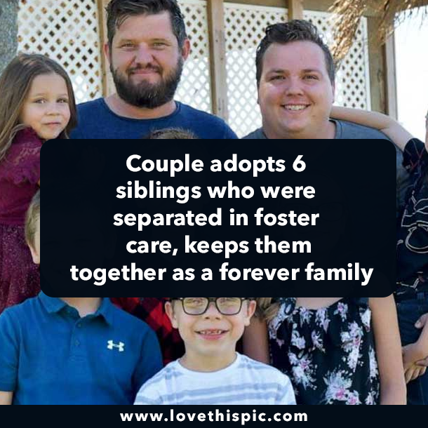 Couple adopts 6 siblings who were separated in foster care, keeps them together as a forever family