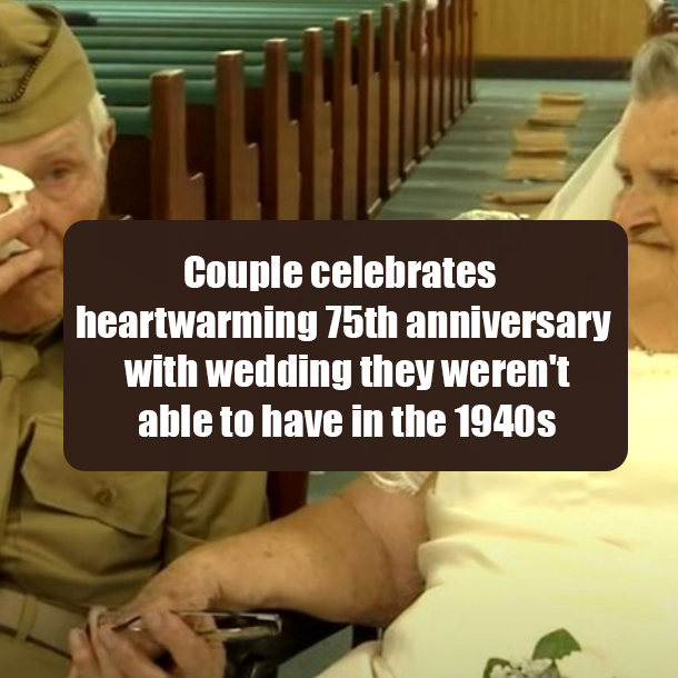 Couple celebrates heartwarming 75th anniversary with wedding they weren't able to have in the 1940s