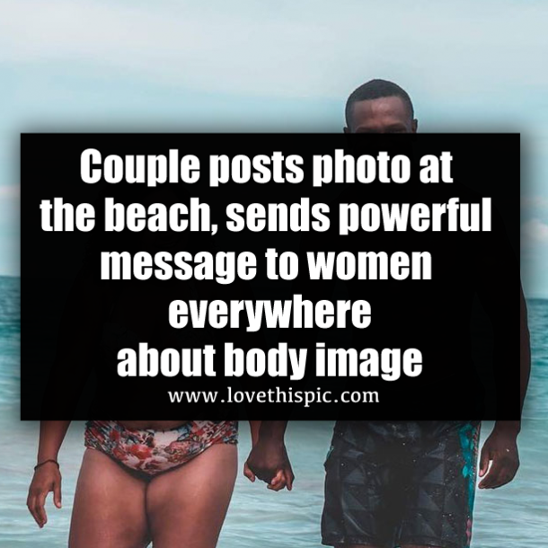 Couple posts photo at the beach, sends powerful message to women everywhere about body image