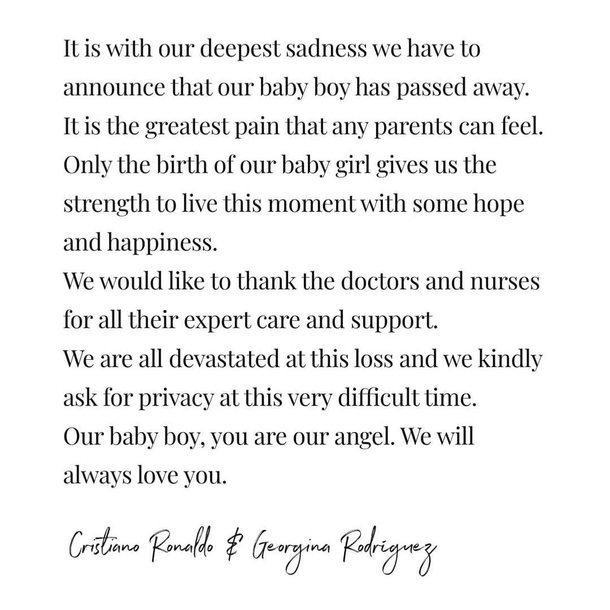 Cristiano Ronaldo reveals baby son has passed away in heartbreaking statement – rest in peace - picture 2