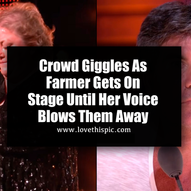 Crowd Giggles As Farmer Gets On Stage Until Her Voice Blows Them Away