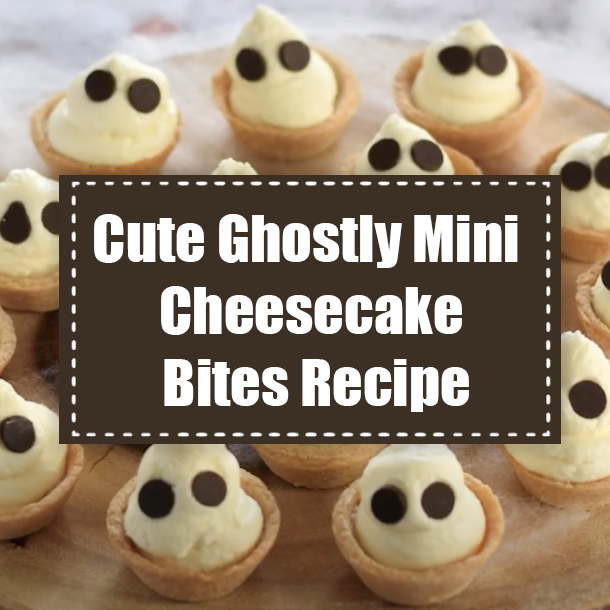 Cute Ghostly Mini Cheesecake Bites Recipe