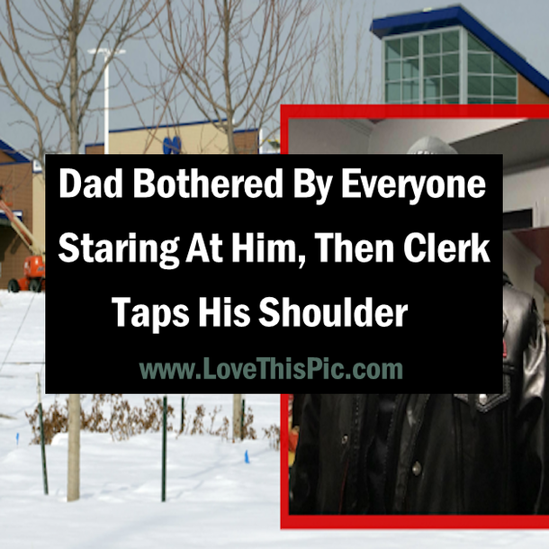 Dad Bothered By Everyone Staring At Him, Then Clerk Taps His Shoulder