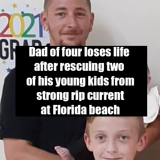 Dad of four loses life after rescuing two of his young kids from strong rip current at Florida beach
