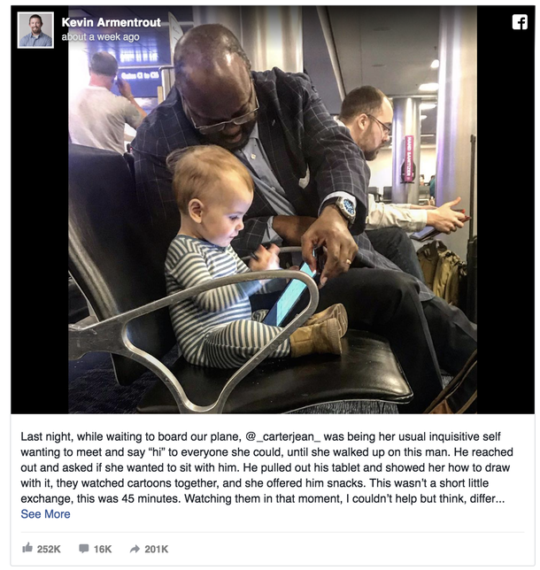 Dad sees strange man next to his toddler at airport, the post he makes makes viral headlines - picture 3