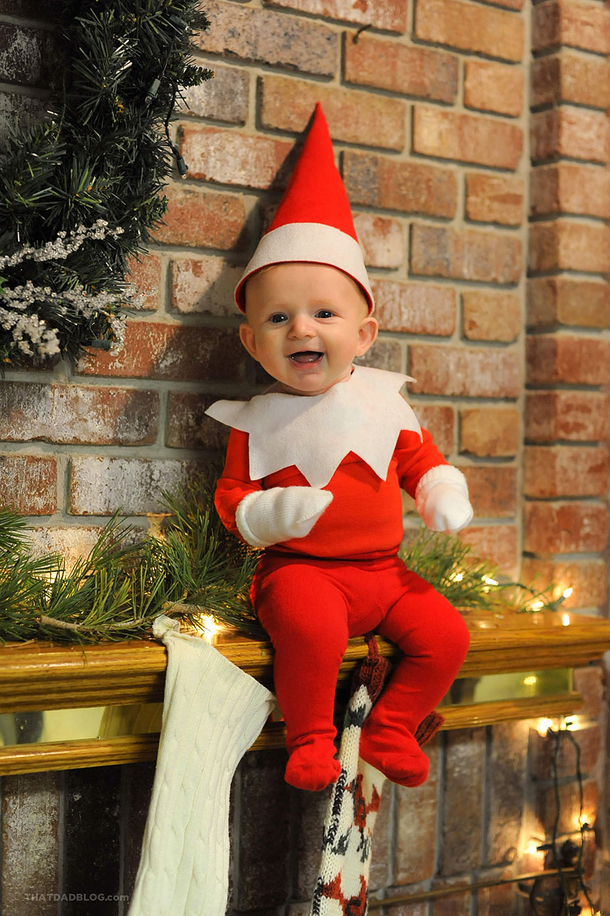 Dad Turns His Baby Into A Real-Life ‘Elf On A Shelf’ And The Results Are Adorable - picture 3
