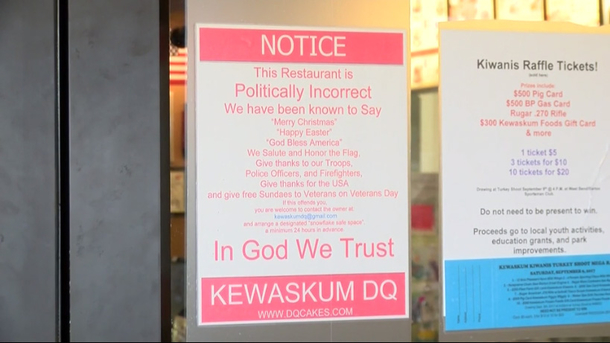 Dairy Queen owner Defends ‘politically incorrect’ sign posted on restaurant door after many oppose it - picture 2