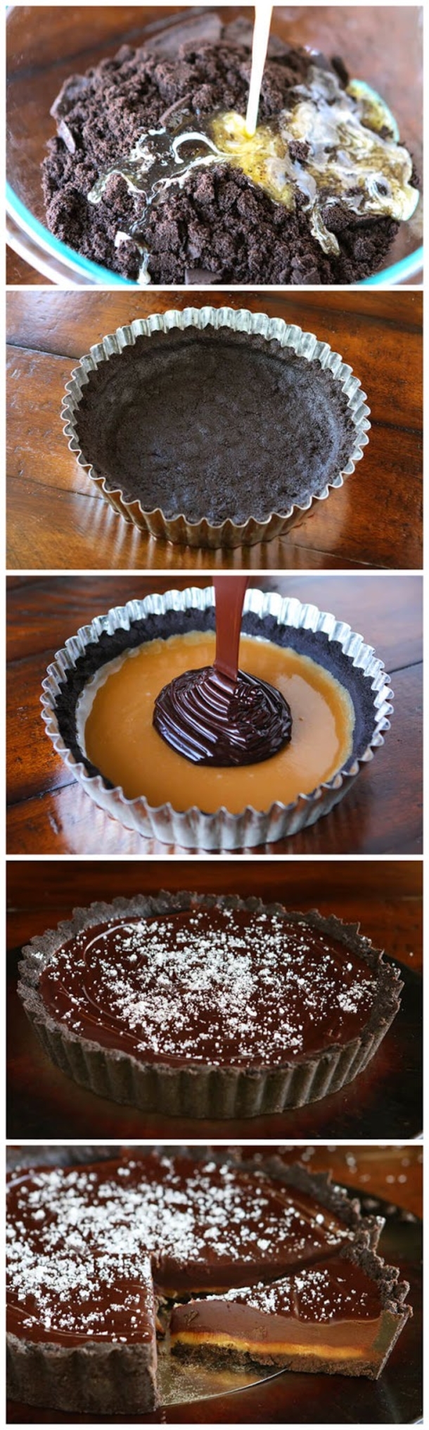 Dark Chocolate Salted Caramel Oreo Pie