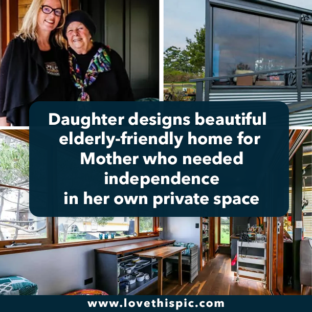 Daughter designs beautiful elderly-friendly home for Mother who needed independence in her own private space