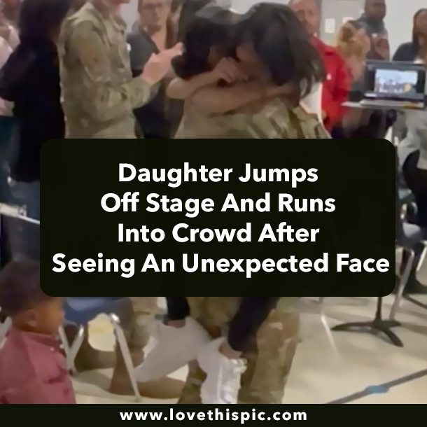 Daughter Jumps Off Stage And Runs Into Crowd After Seeing An Unexpected Face