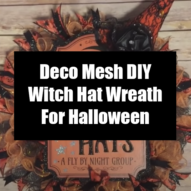 Deco Mesh DIY Witch Hat Wreath For Halloween